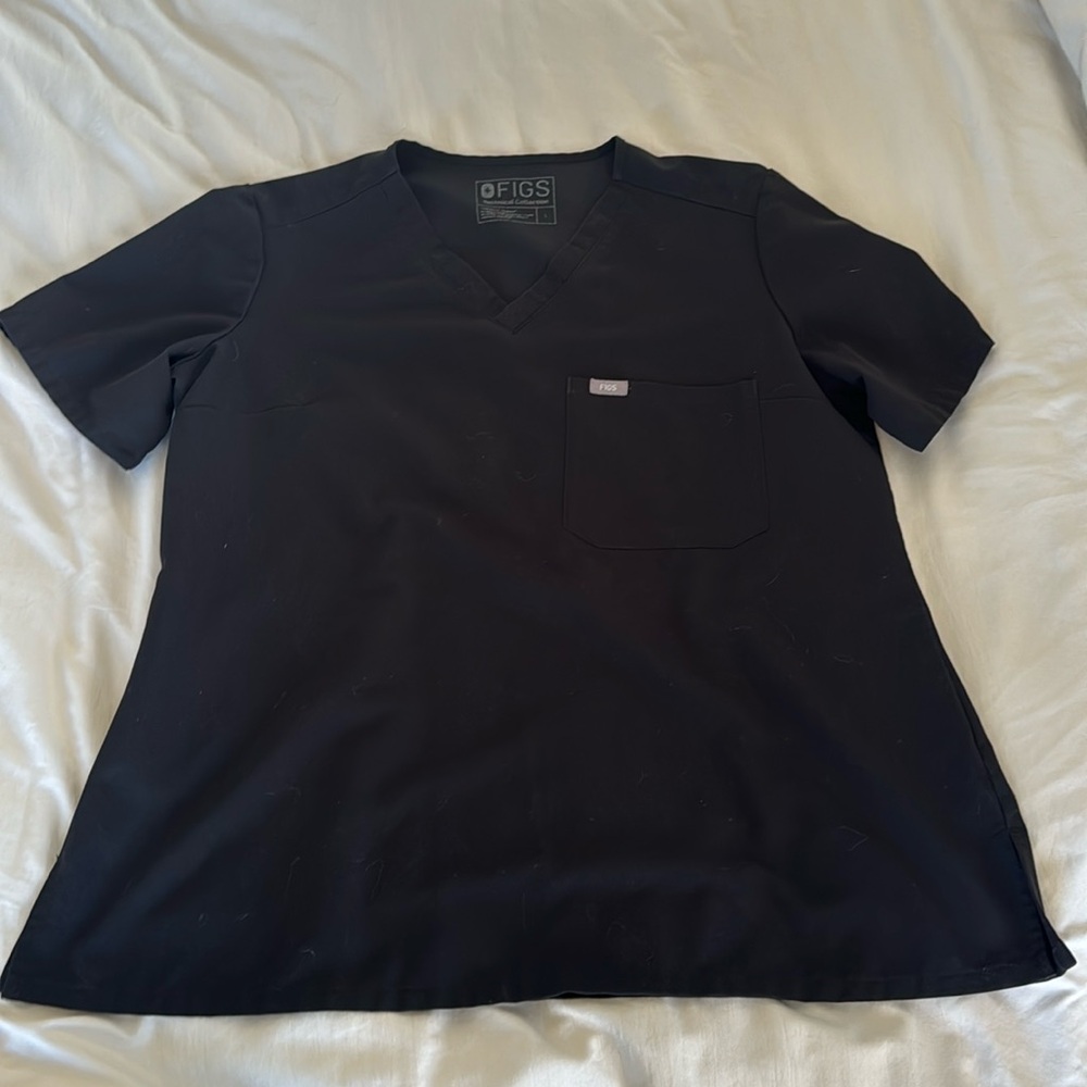 Figs scrub top black size large